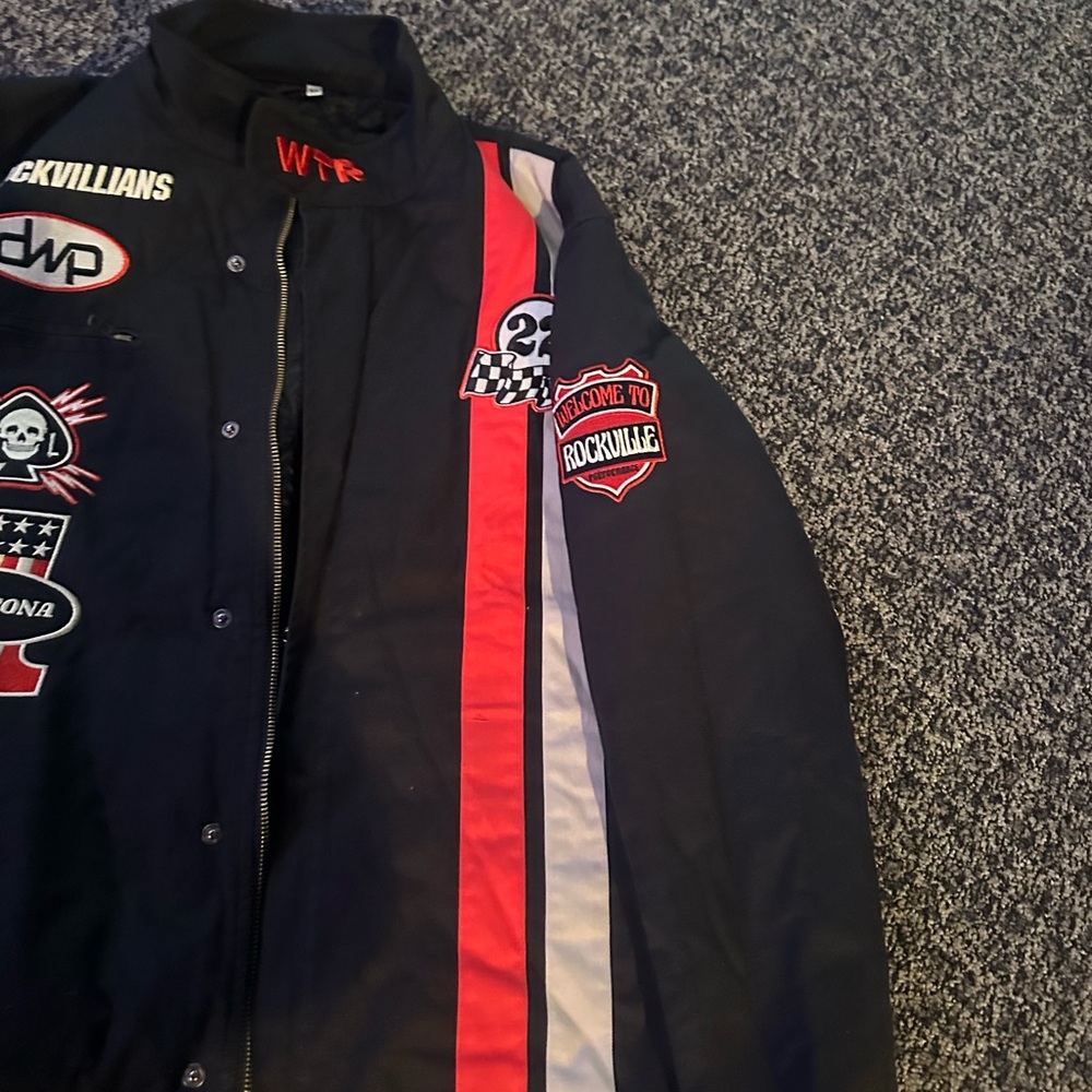 Men's Black Racing Jacket - Picture 3 of 5